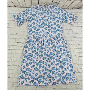 BUCK & BUCK Dress Modest Farm Button Snap Country Long USA MADE VINTAGE SZ SMALL